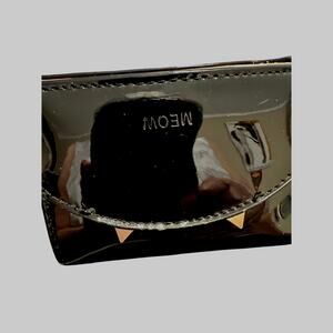 Black patten leather cat wallet